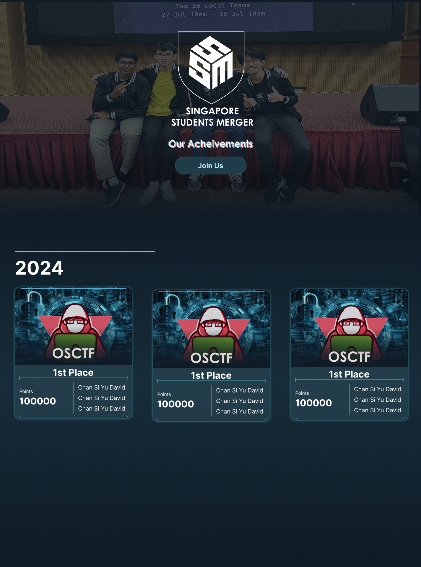 Achievements Page